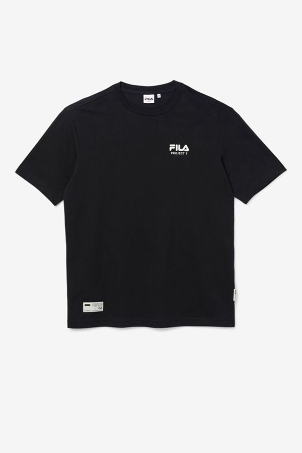 Camisetas Manga Corta Fila Hombre Negras - Project 7 Logo - España 186534HRE